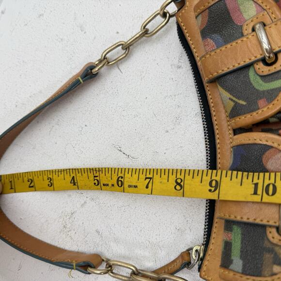 Dooney & Bourke It Bag Y2K Multicolor Logo Canvas Baguette Shoulder Bag Doodle - Picture 12 of 13